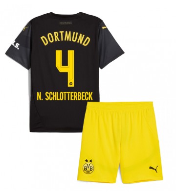 Borussia Dortmund Nico Schlotterbeck #4 Borta Kläder Barn 2024-25 Kortärmad (+ Korta byxor)